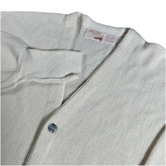 The Fox Collection Other - Vintage The Fox Collection Cardigan Men's XL‎ Tall Ivory Acrylic USA Grandpa 80s
